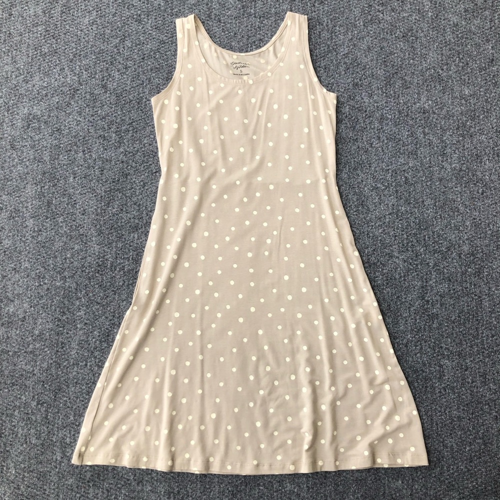 Gudrun Sjoden sleeveless tank Polka dot dress size S stretch lyocell